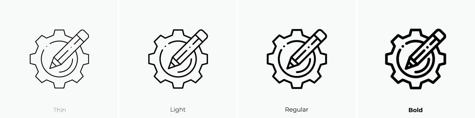 optimization icon. Thin, Light, Regular And Bold style design isolated on white background vector