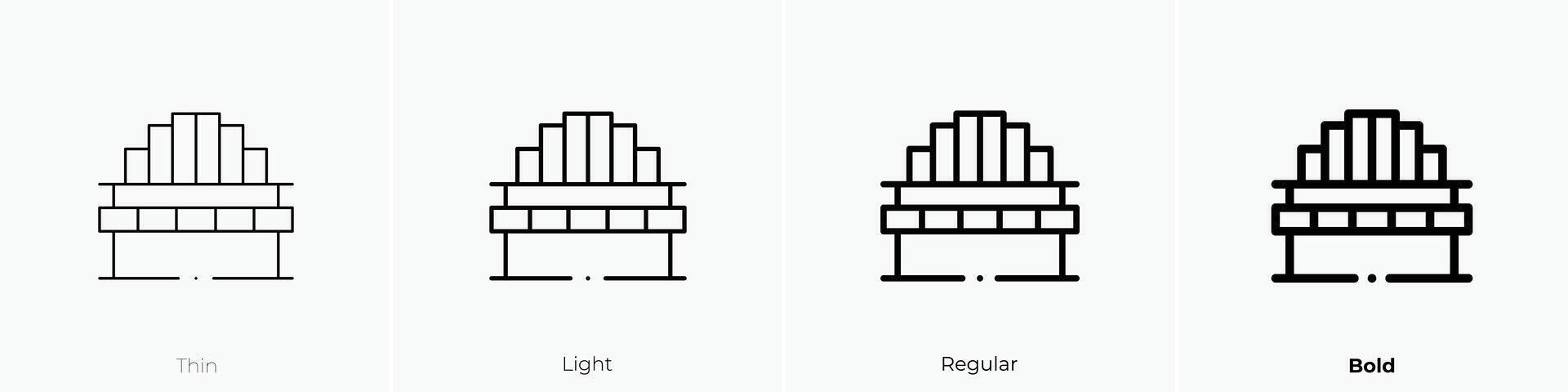 Organo icono. delgado, luz, regular y negrita estilo diseño aislado en blanco antecedentes vector