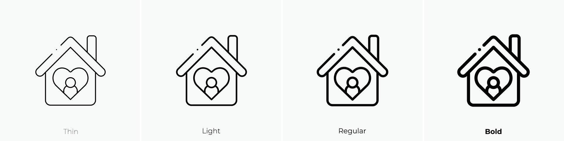 orphanage icon. Thin, Light, Regular And Bold style design isolated on white background vector