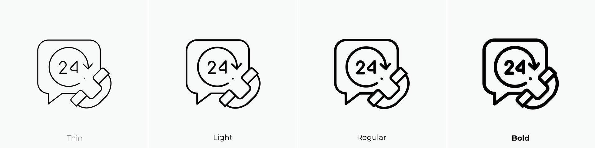 online support icon. Thin, Light, Regular And Bold style design isolated on white background vector