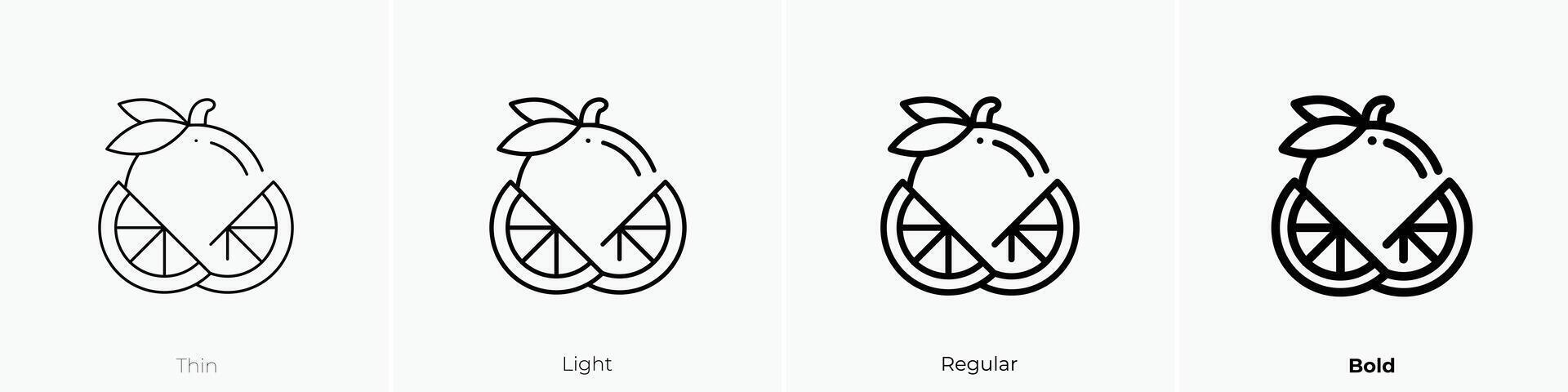 naranja icono. delgado, luz, regular y negrita estilo diseño aislado en blanco antecedentes vector