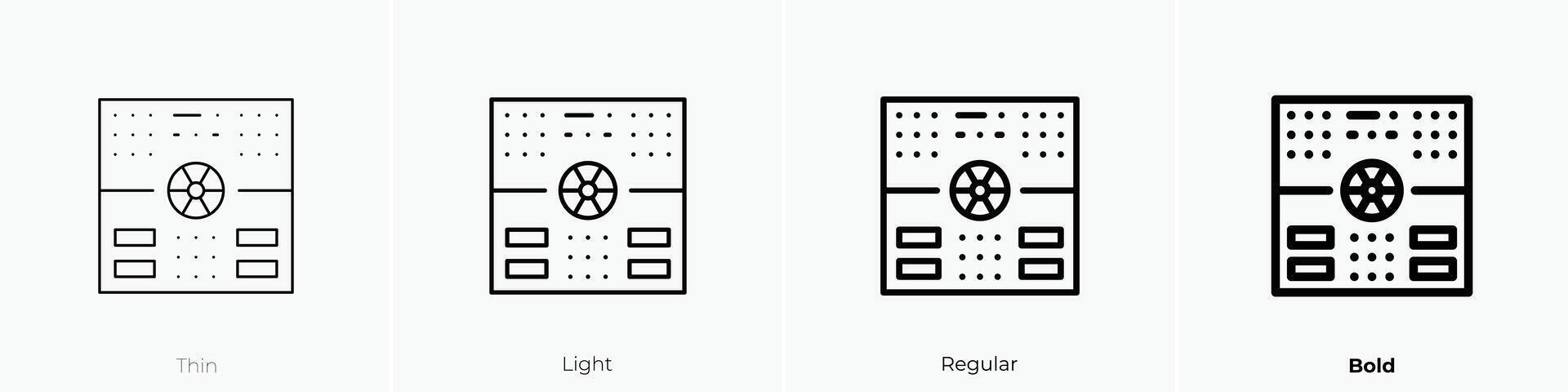 nuclear icono. delgado, luz, regular y negrita estilo diseño aislado en blanco antecedentes vector