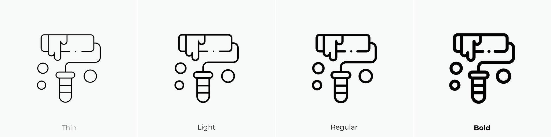 pintar rodillo icono. delgado, luz, regular y negrita estilo diseño aislado en blanco antecedentes vector