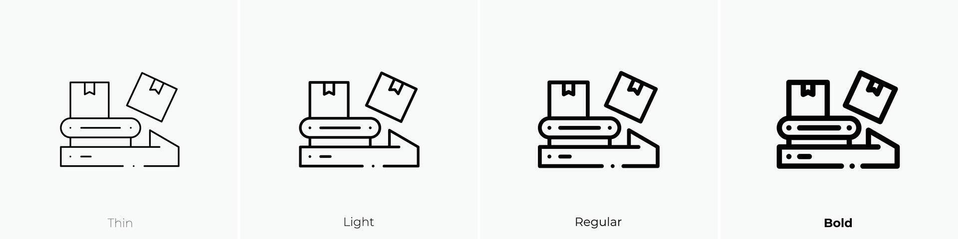 packaging icon. Thin, Light, Regular And Bold style design isolated on white background vector