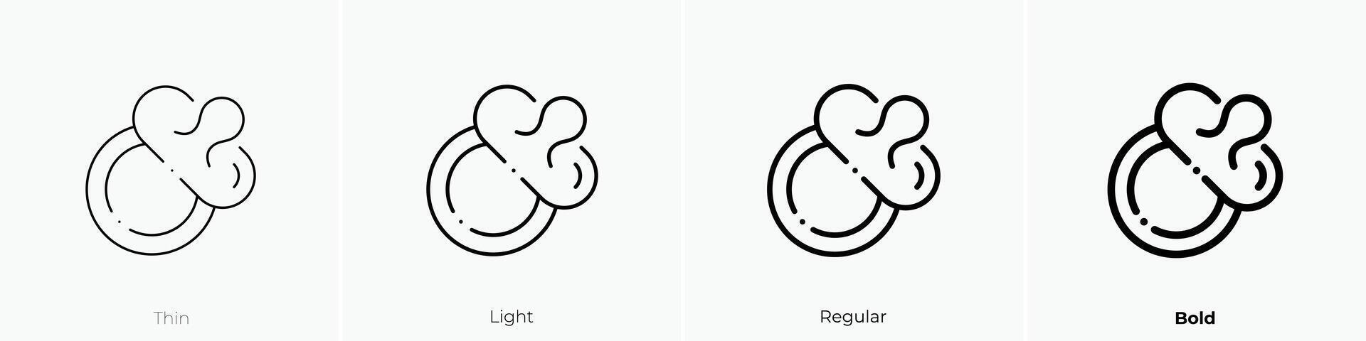 pacifier icon. Thin, Light, Regular And Bold style design isolated on white background vector