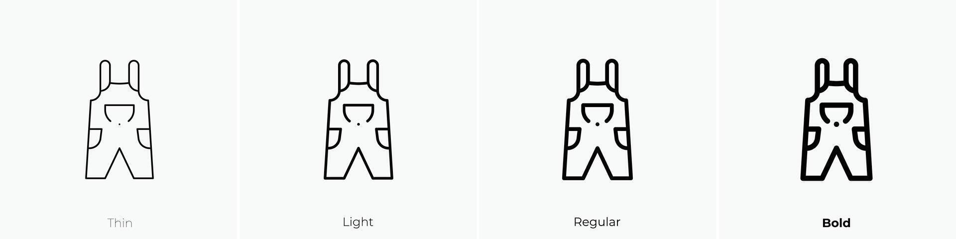 overall icon. Thin, Light, Regular And Bold style design isolated on white background vector