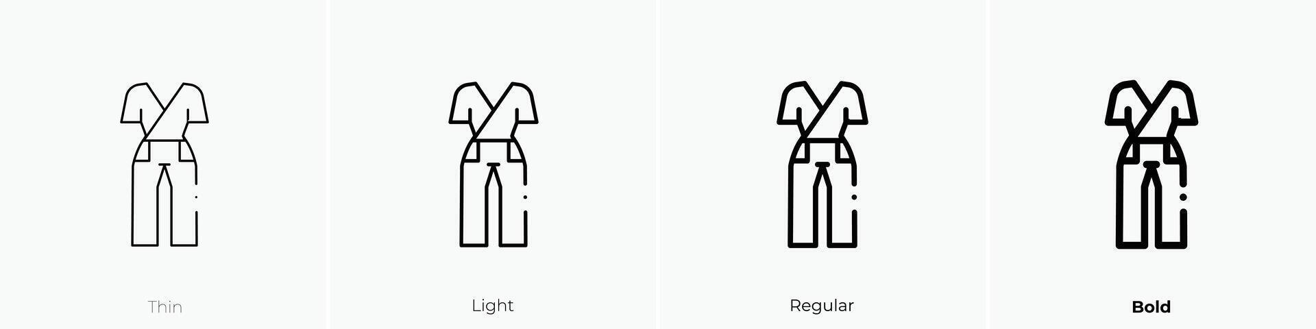 overall icon. Thin, Light, Regular And Bold style design isolated on white background vector