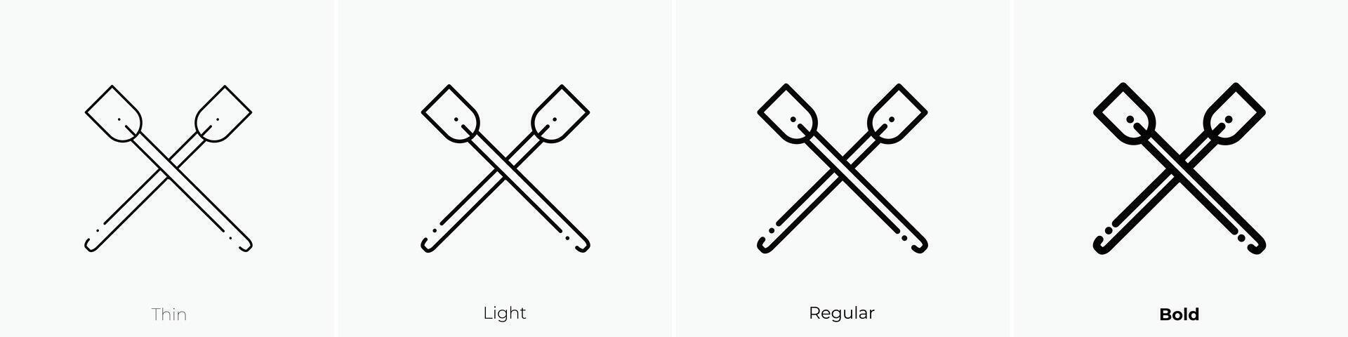 paddles icon. Thin, Light, Regular And Bold style design isolated on white background vector