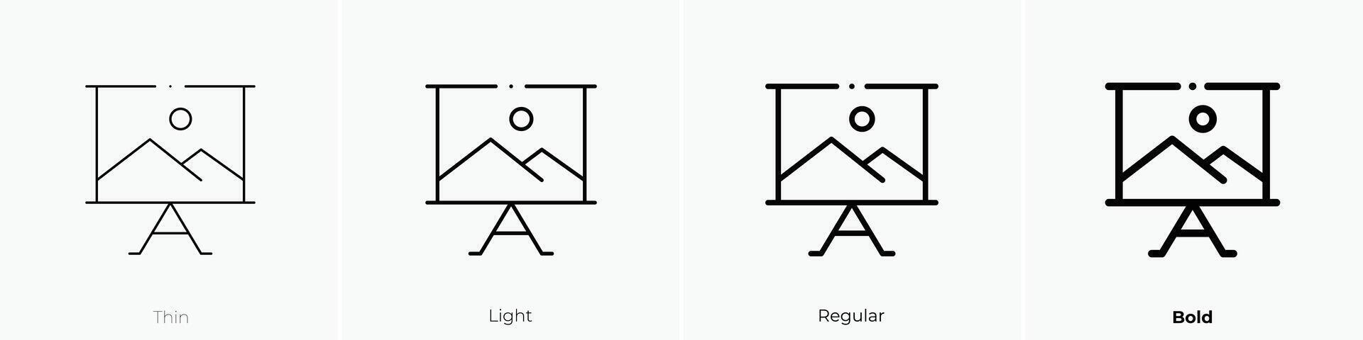 paint canvas icon. Thin, Light, Regular And Bold style design isolated on white background vector