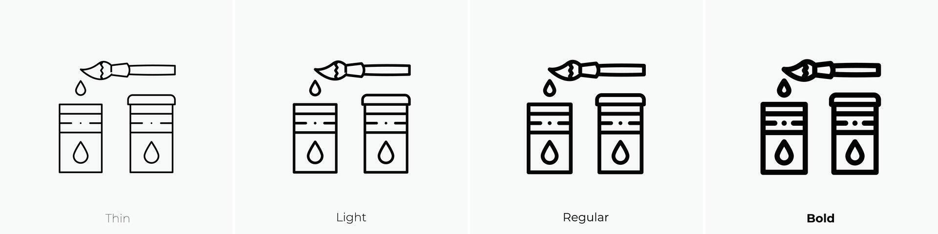 pintar icono. delgado, luz, regular y negrita estilo diseño aislado en blanco antecedentes vector