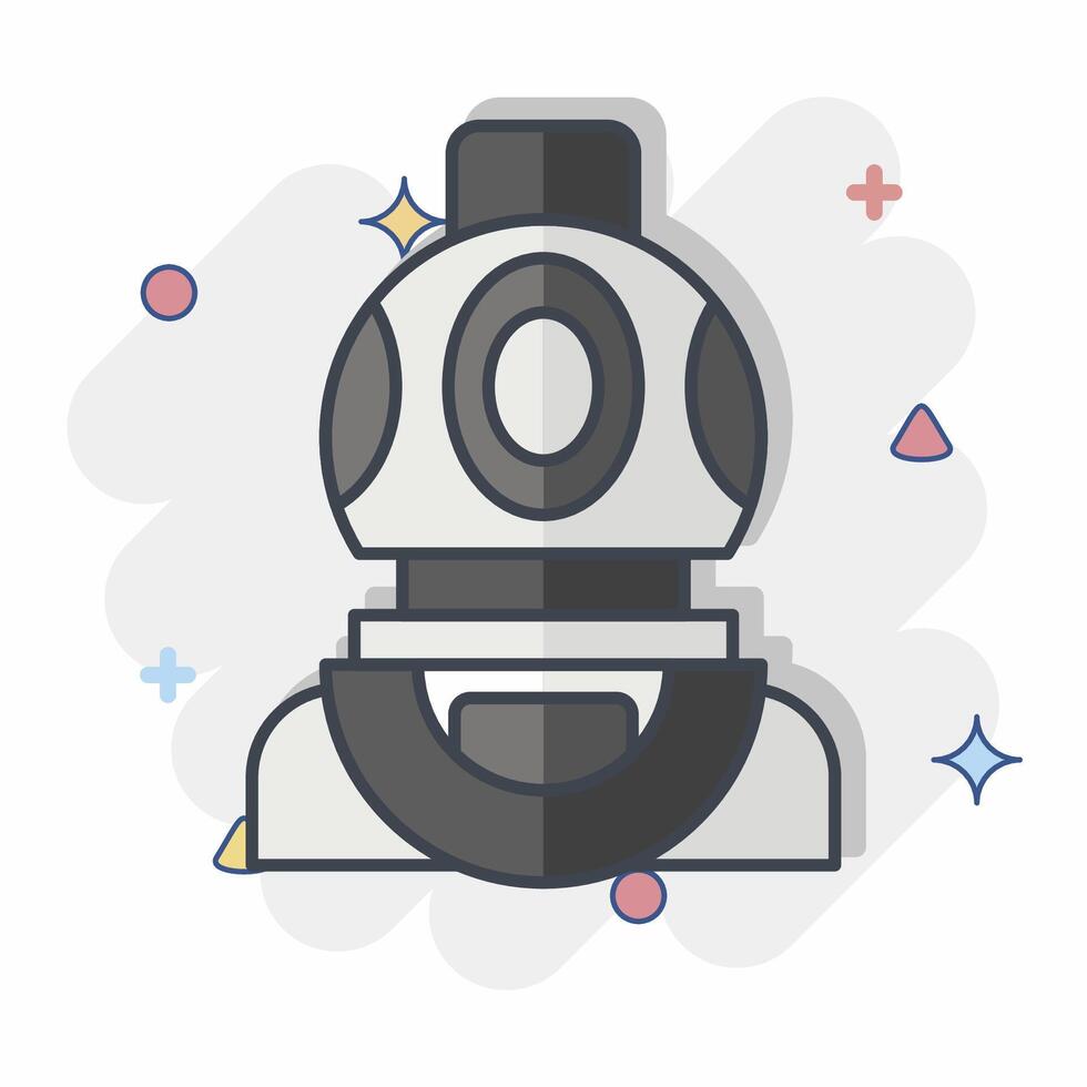 Icon Diving Helmet. related to Diving symbol. comic style. simple design illustration vector