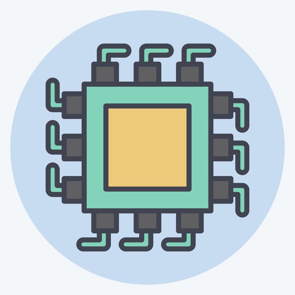 Icon Chip. related to Social Network symbol. color mate style. simple design illustration vector