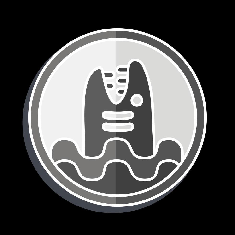 Icon Warning Diving. related to Diving symbol. glossy style. simple design illustration vector
