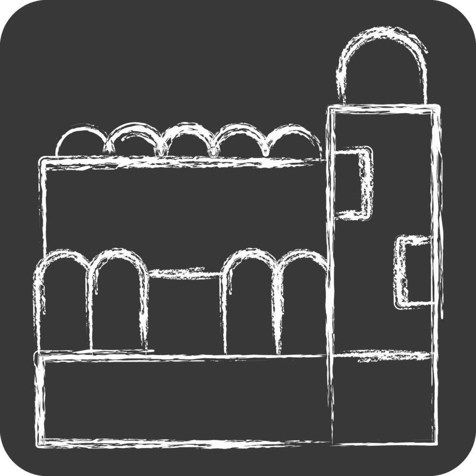 Icon Mosque. related to Qatar symbol. chalk Style. simple design illustration. vector