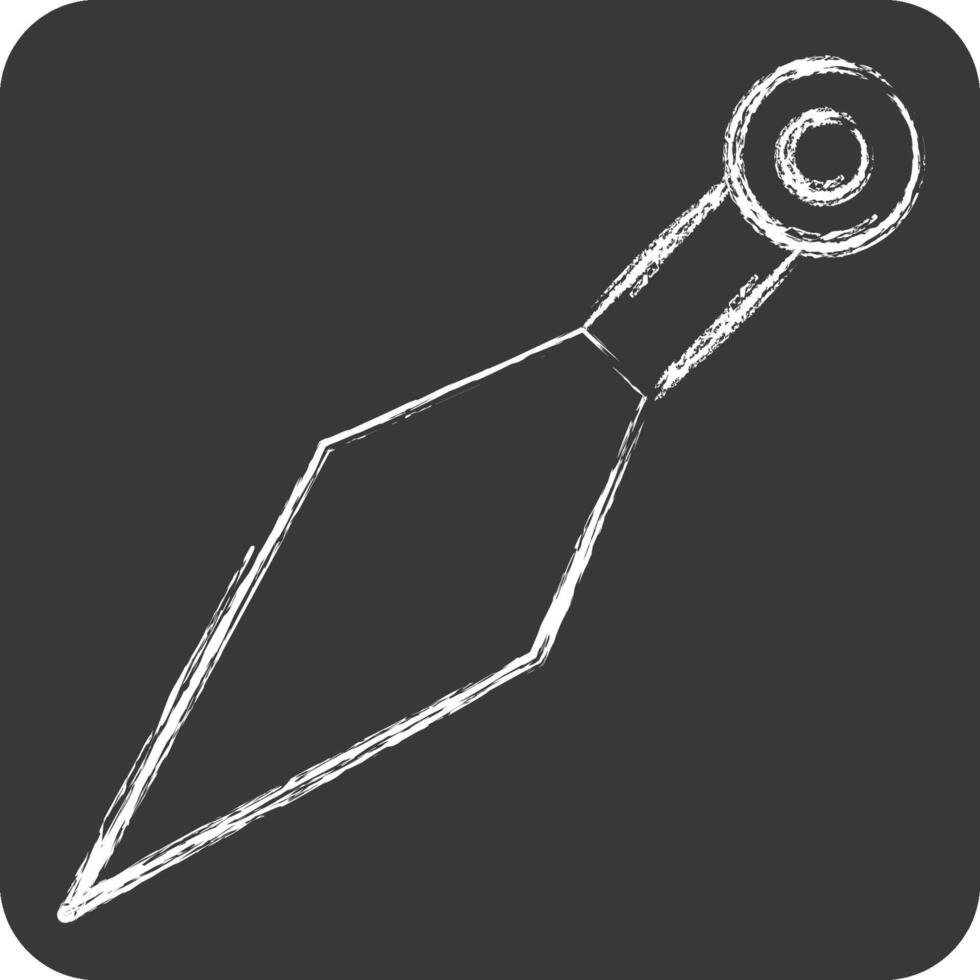 Icon Kunai. related to Japan symbol. chalk Style. simple design illustration. vector