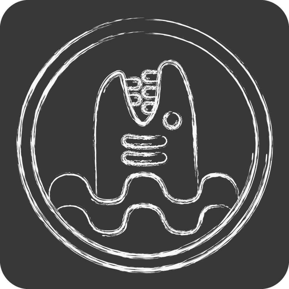 Icon Warning Diving. related to Diving symbol. chalk Style. simple design illustration vector