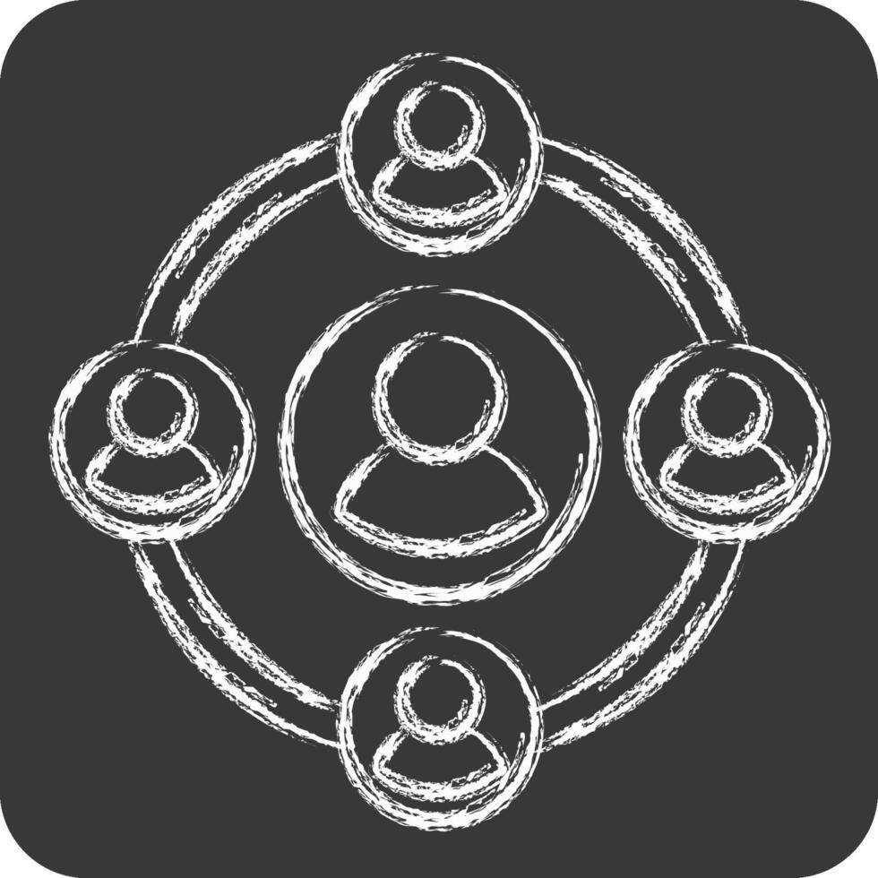 Icon Social. related to Social Network symbol. chalk Style. simple design illustration vector