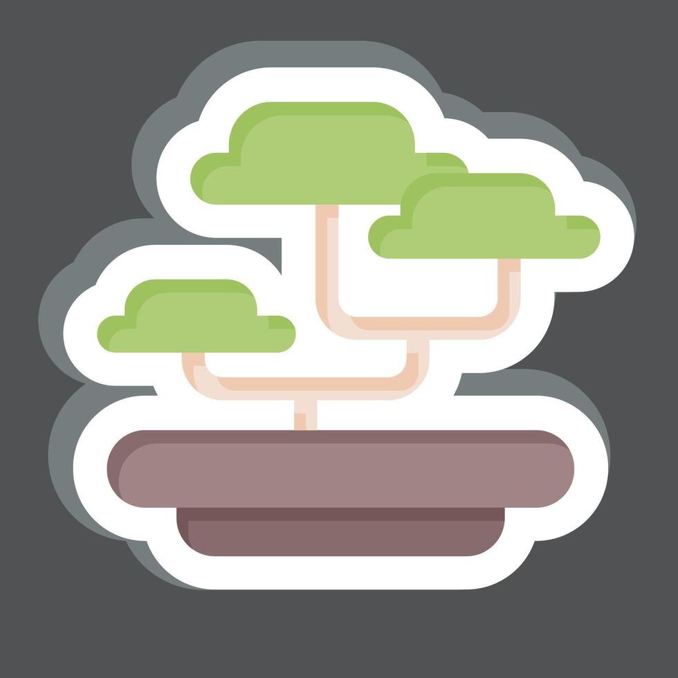 Sticker Bonsai. related to Japan symbol. simple design illustration. vector