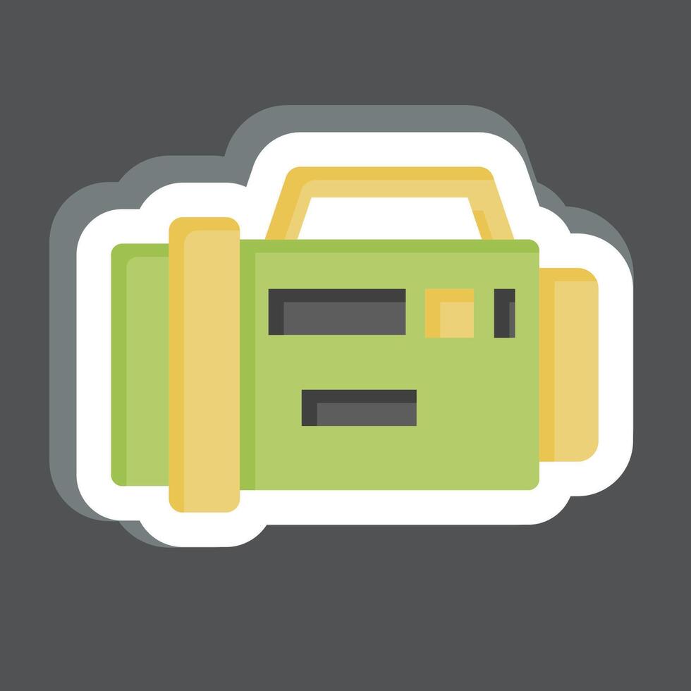 Sticker Diving Flash Light. related to Diving symbol. simple design illustration vector