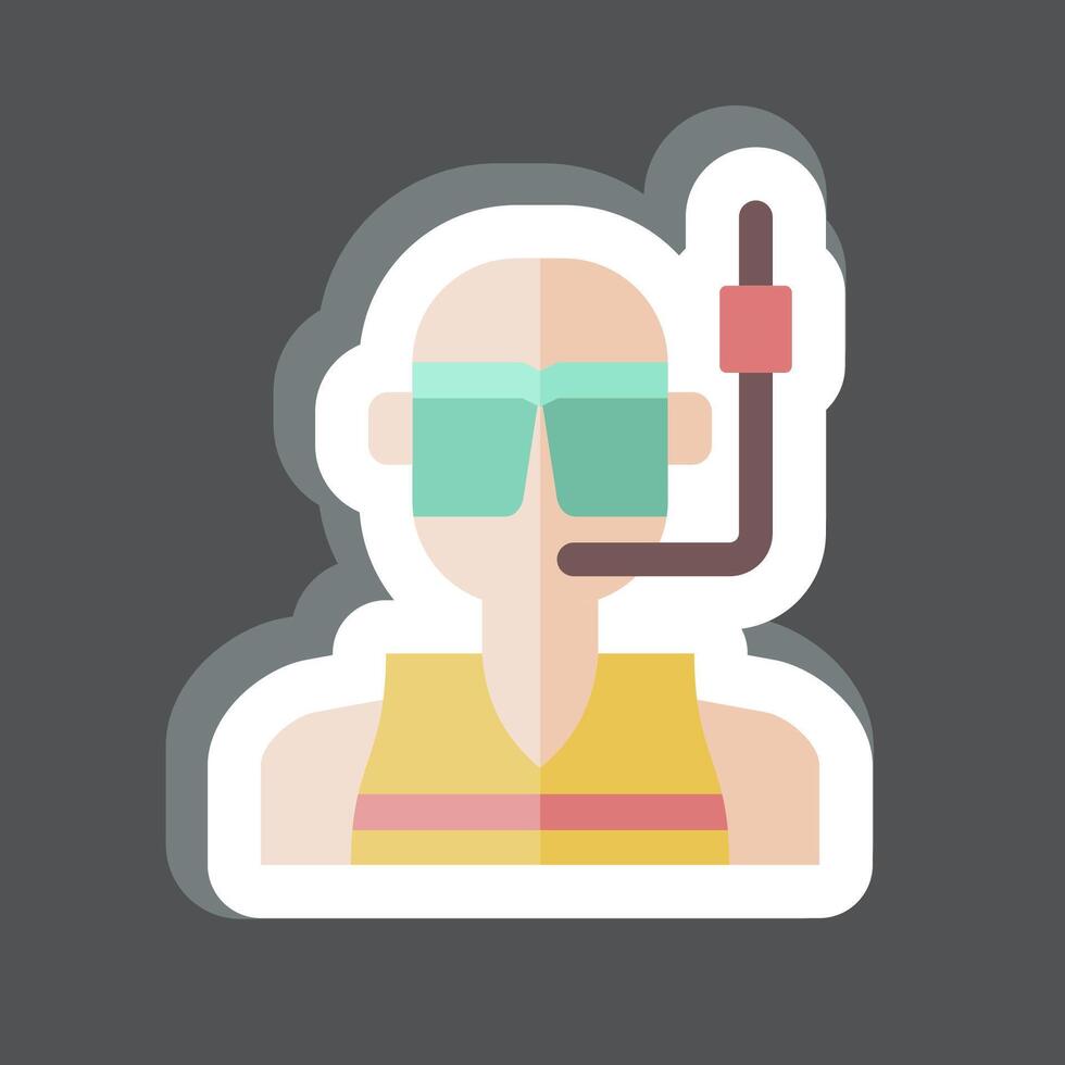 Sticker Diving Glasses. related to Diving symbol. simple design illustration vector