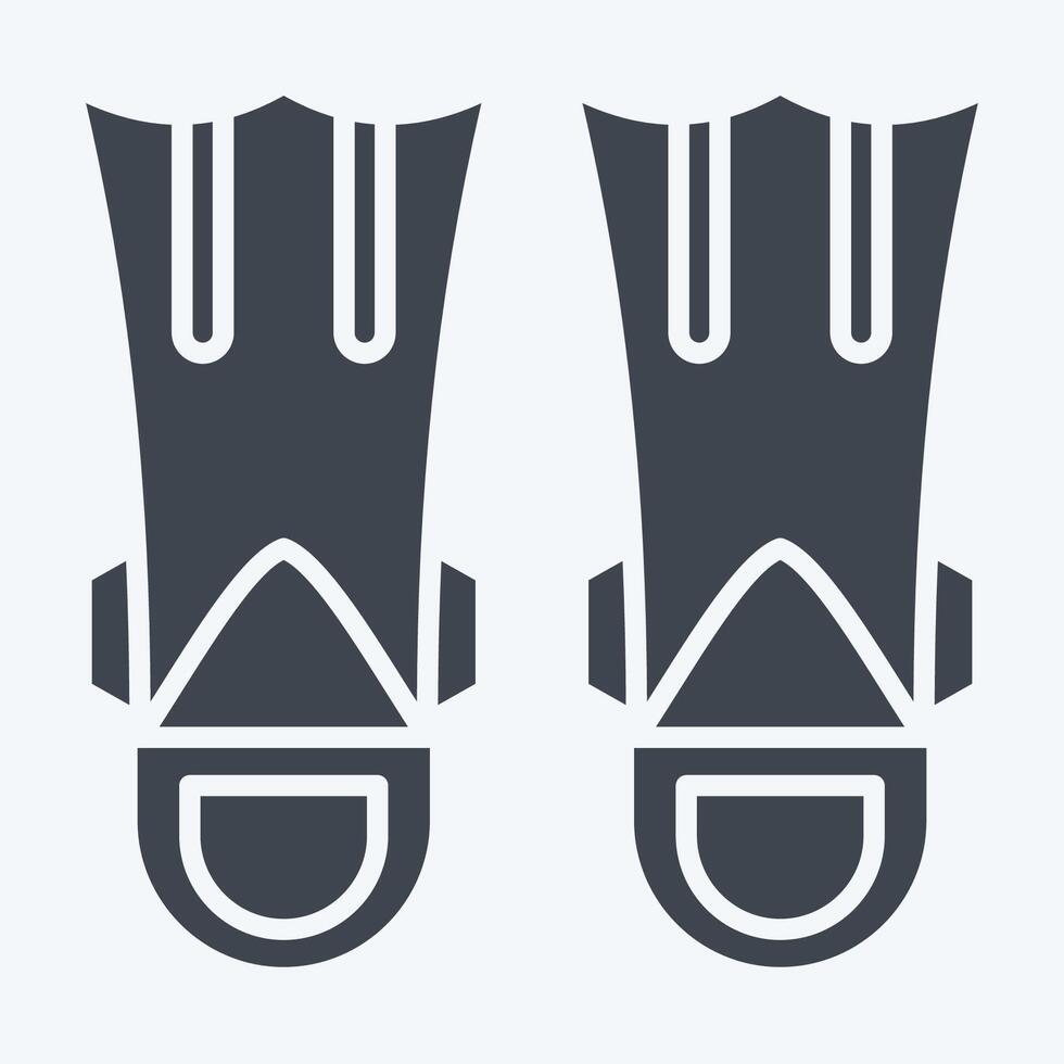 Icon Fins Diving. related to Diving symbol. glyph style. simple design illustration vector