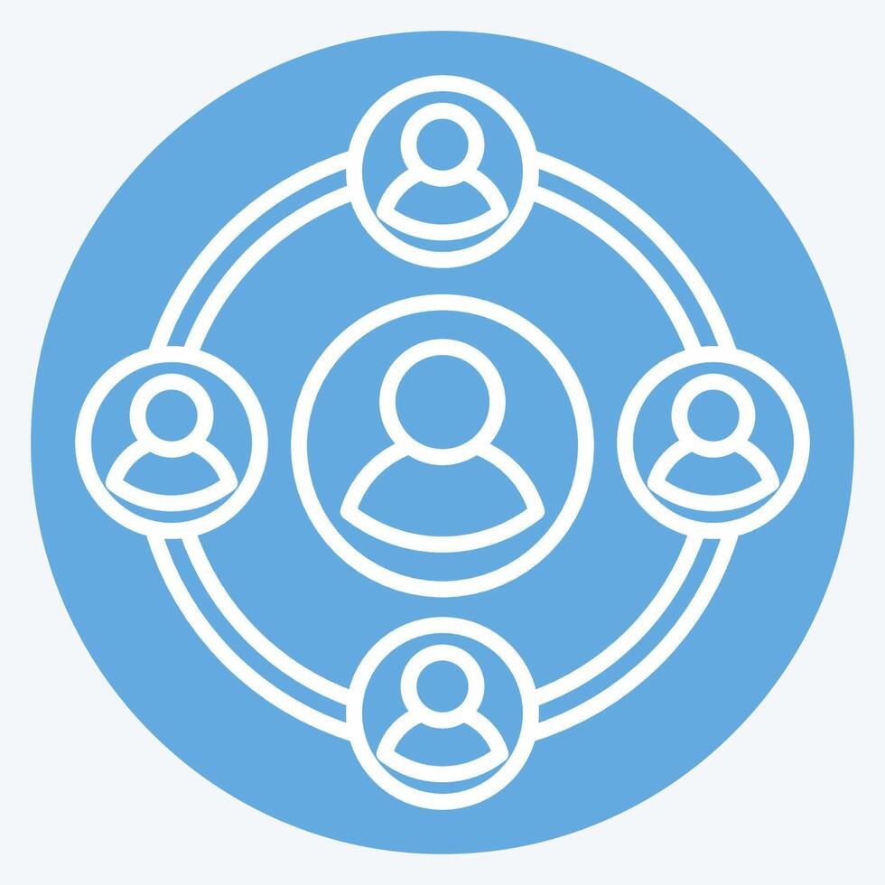 Icon Social. related to Social Network symbol. blue eyes style. simple design illustration vector