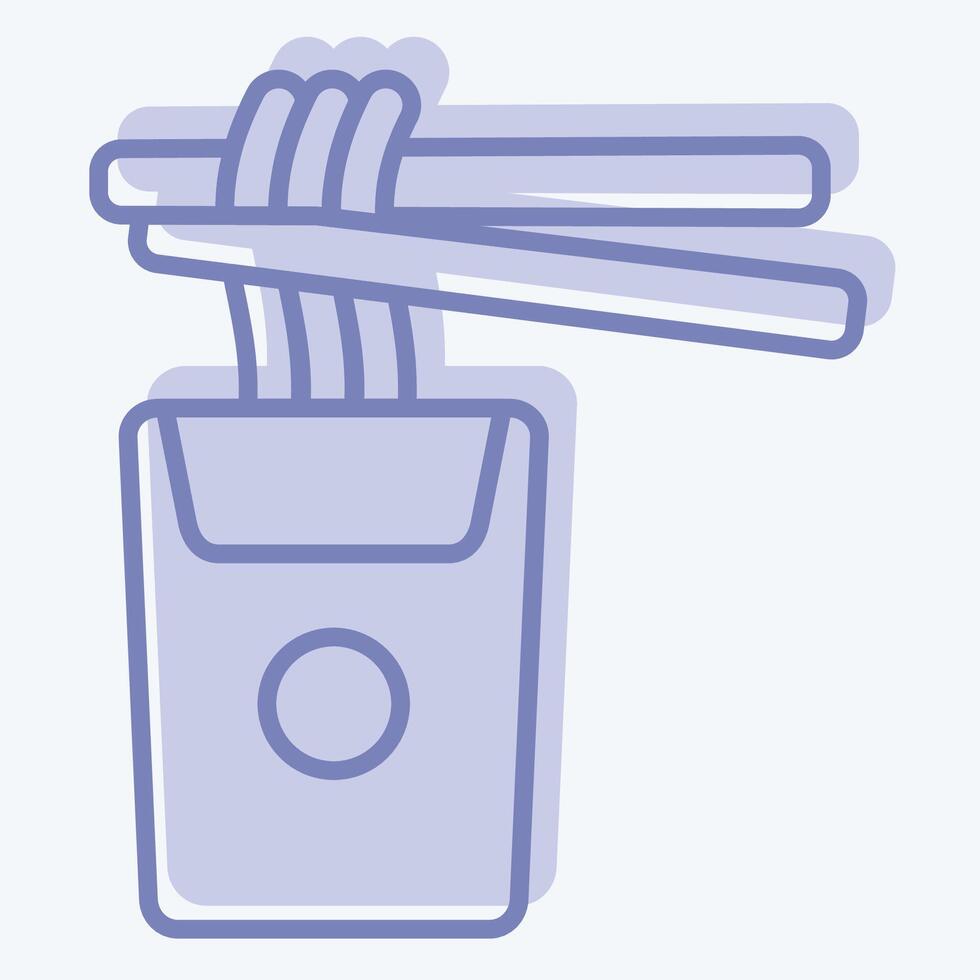Icon Noodles. related to Japan symbol. two tone style. simple design illustration. vector