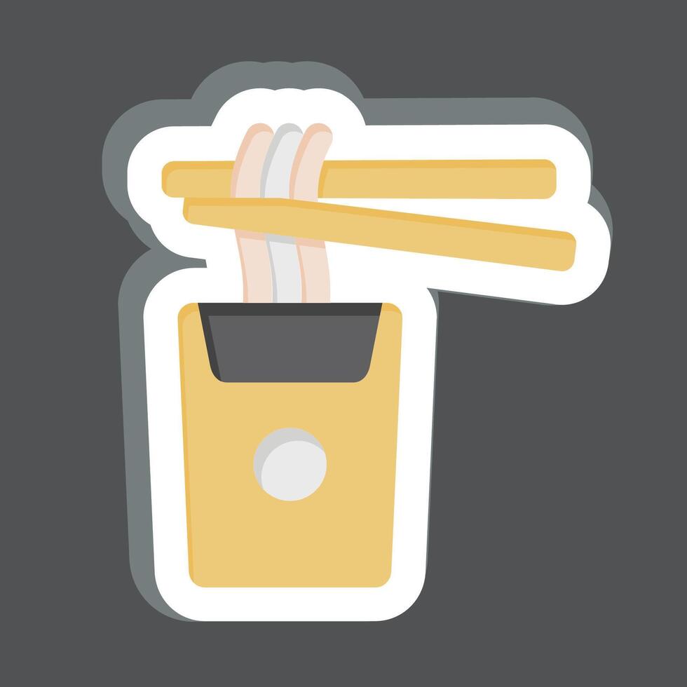 Sticker Noodles. related to Japan symbol. simple design illustration. vector