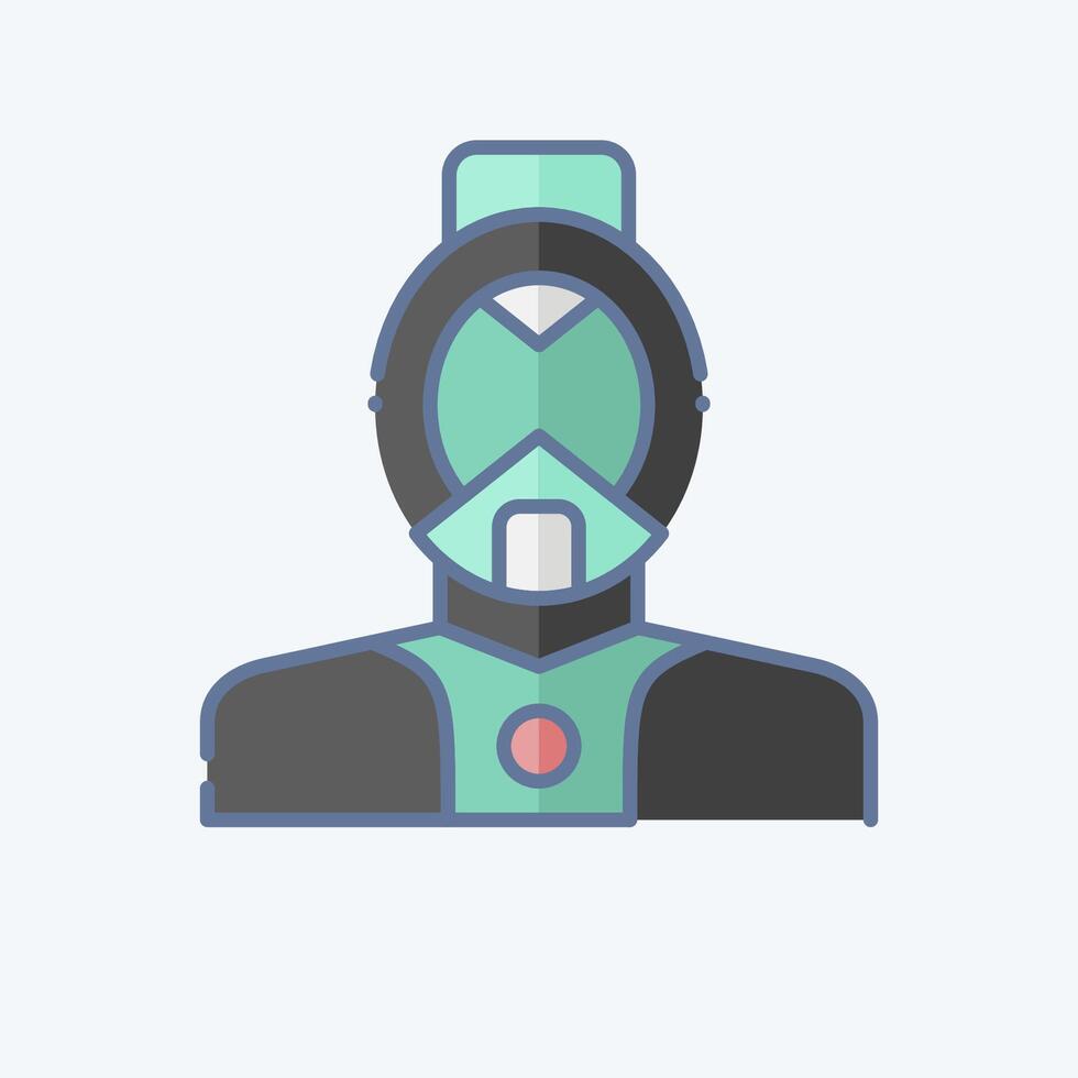 Icon Diving Mask. related to Diving symbol. doodle style. simple design illustration vector