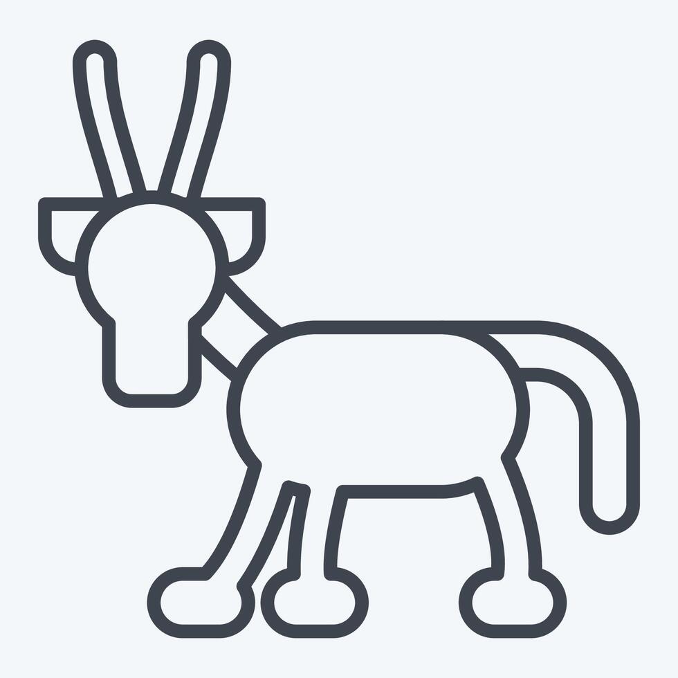 Icon Arabian Oryx. related to Qatar symbol. line style. simple design illustration. vector