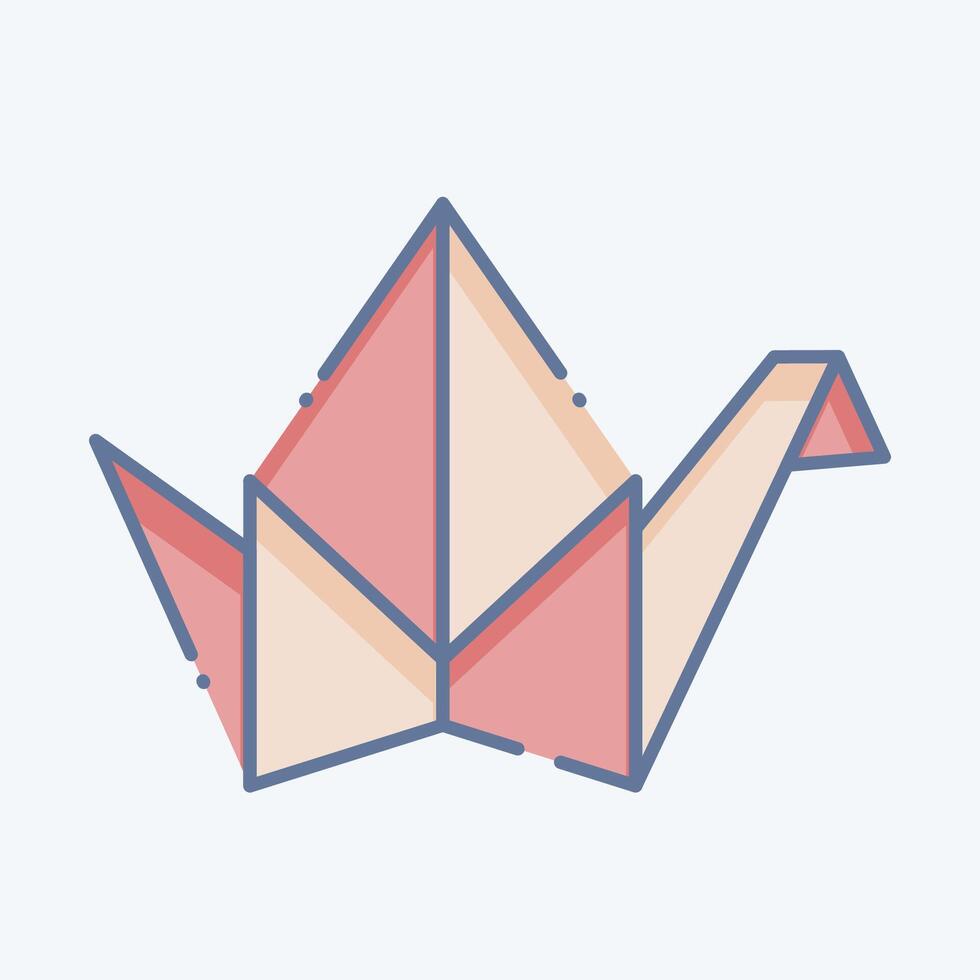 icono origami. relacionado a Japón símbolo. garabatear estilo. sencillo diseño ilustración. vector