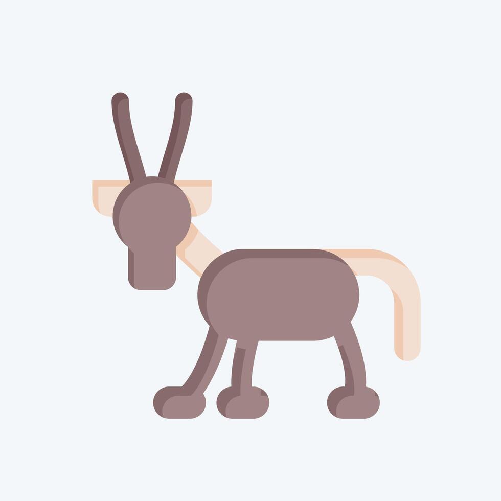 Icon Arabian Oryx. related to Qatar symbol. flat style. simple design illustration. vector