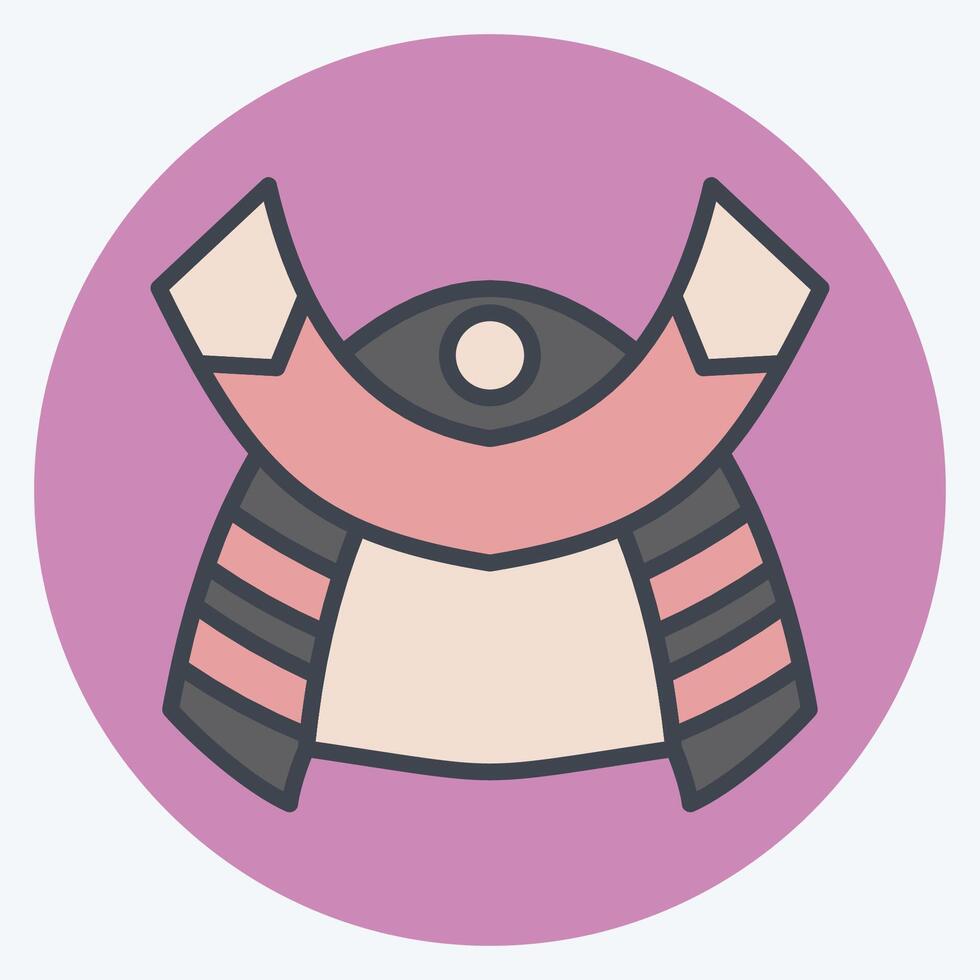 Icon Samurai. related to Japan symbol. color mate style. simple design illustration. vector