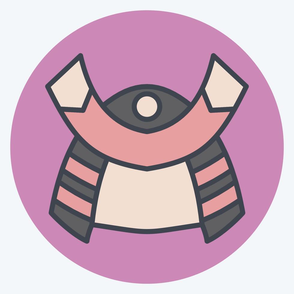 Icon Samurai. related to Japan symbol. color mate style. simple design illustration. vector