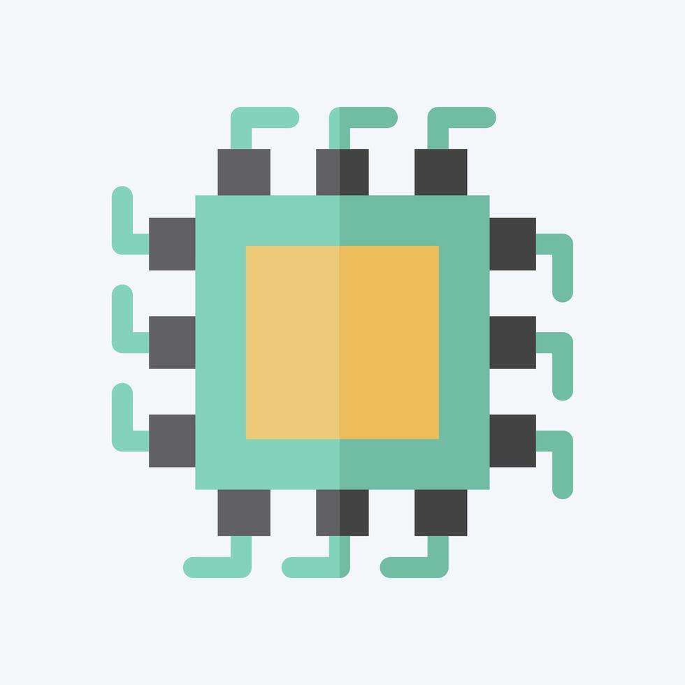 Icon Chip. related to Social Network symbol. flat style. simple design illustration vector
