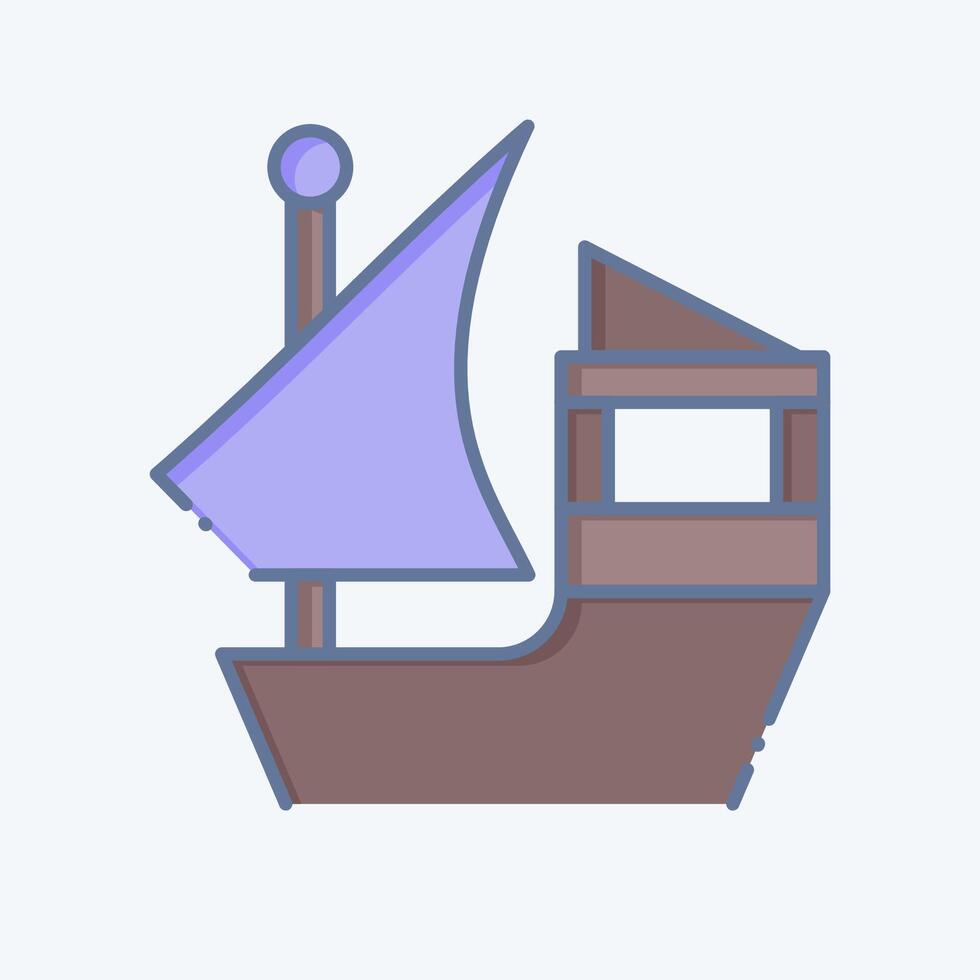 Icon Boat. related to Qatar symbol. doodle style. simple design illustration. vector