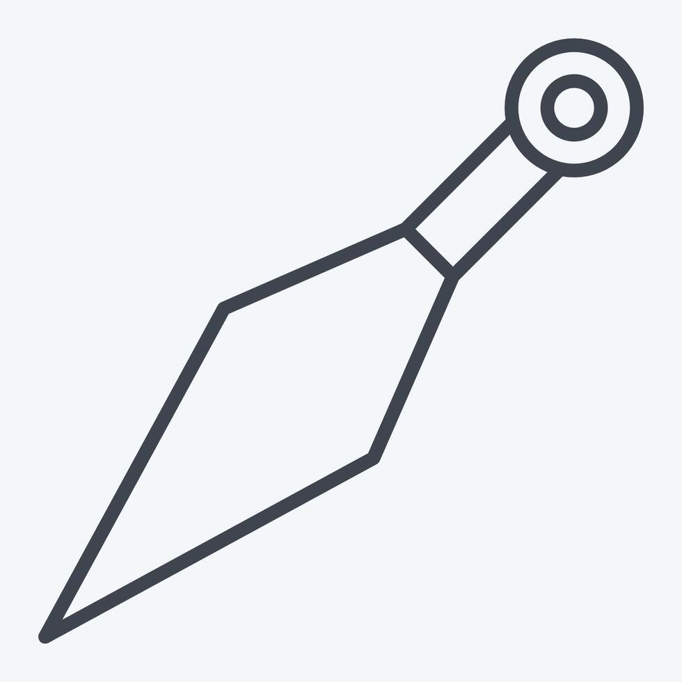 Icon Kunai. related to Japan symbol. line style. simple design illustration. vector