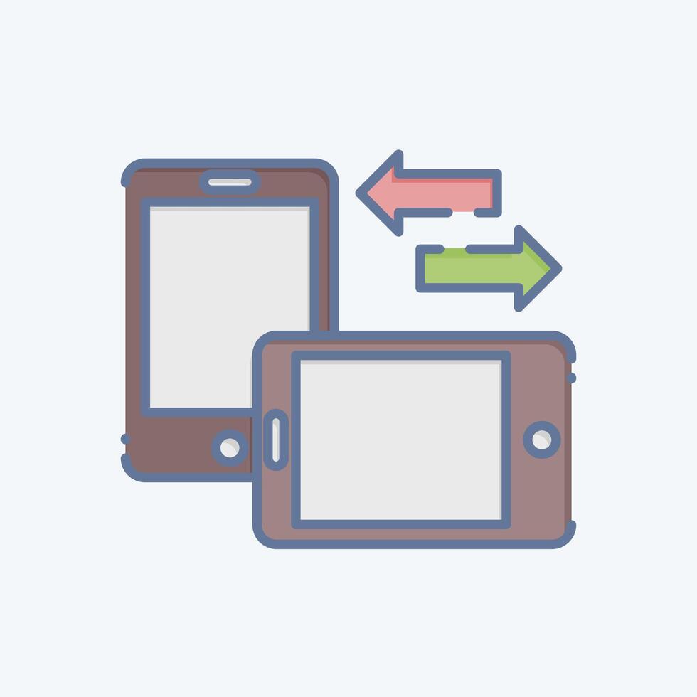 Icon Transfer. related to Social Network symbol. doodle style. simple design illustration vector