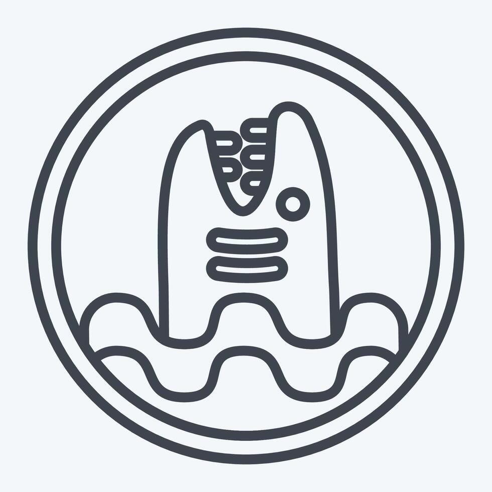 Icon Warning Diving. related to Diving symbol. line style. simple design illustration vector