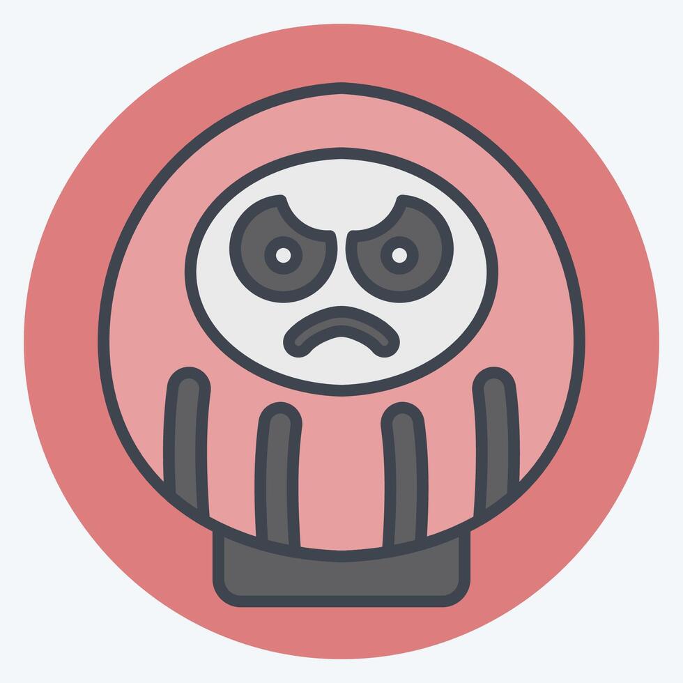 Icon Daruma. related to Japan symbol. color mate style. simple design illustration. vector