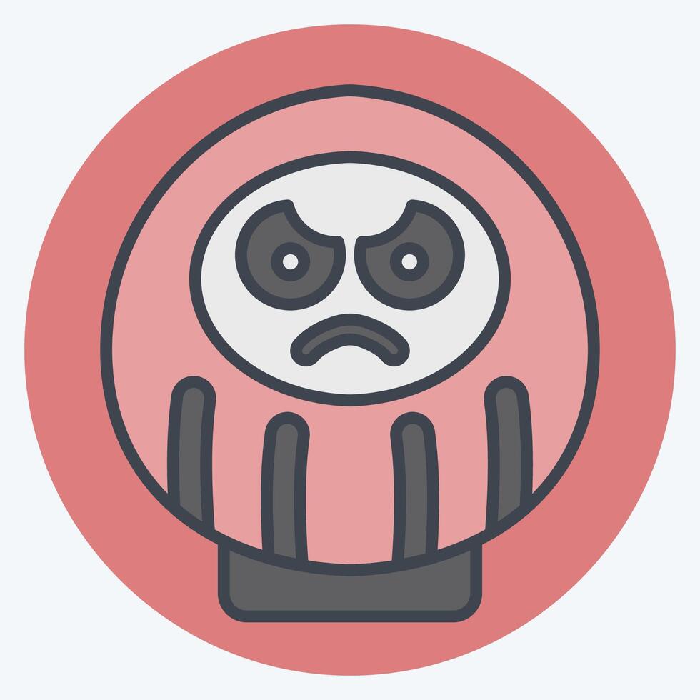 Icon Daruma. related to Japan symbol. color mate style. simple design illustration. vector