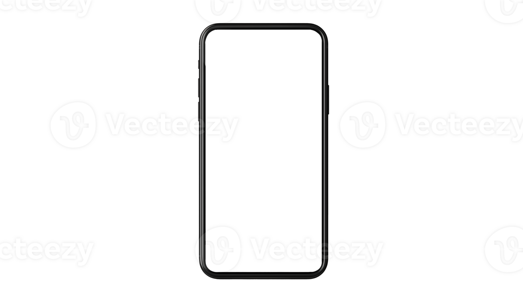AI generated Isolated smartphone with transparent screen. Mobile phone cut out png