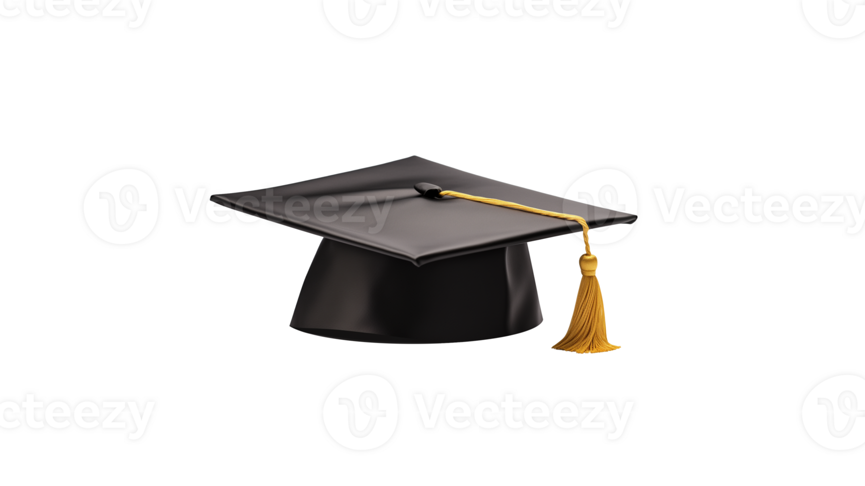 AI generated Graduate cap cut out. Black square academic cap on transparent background png