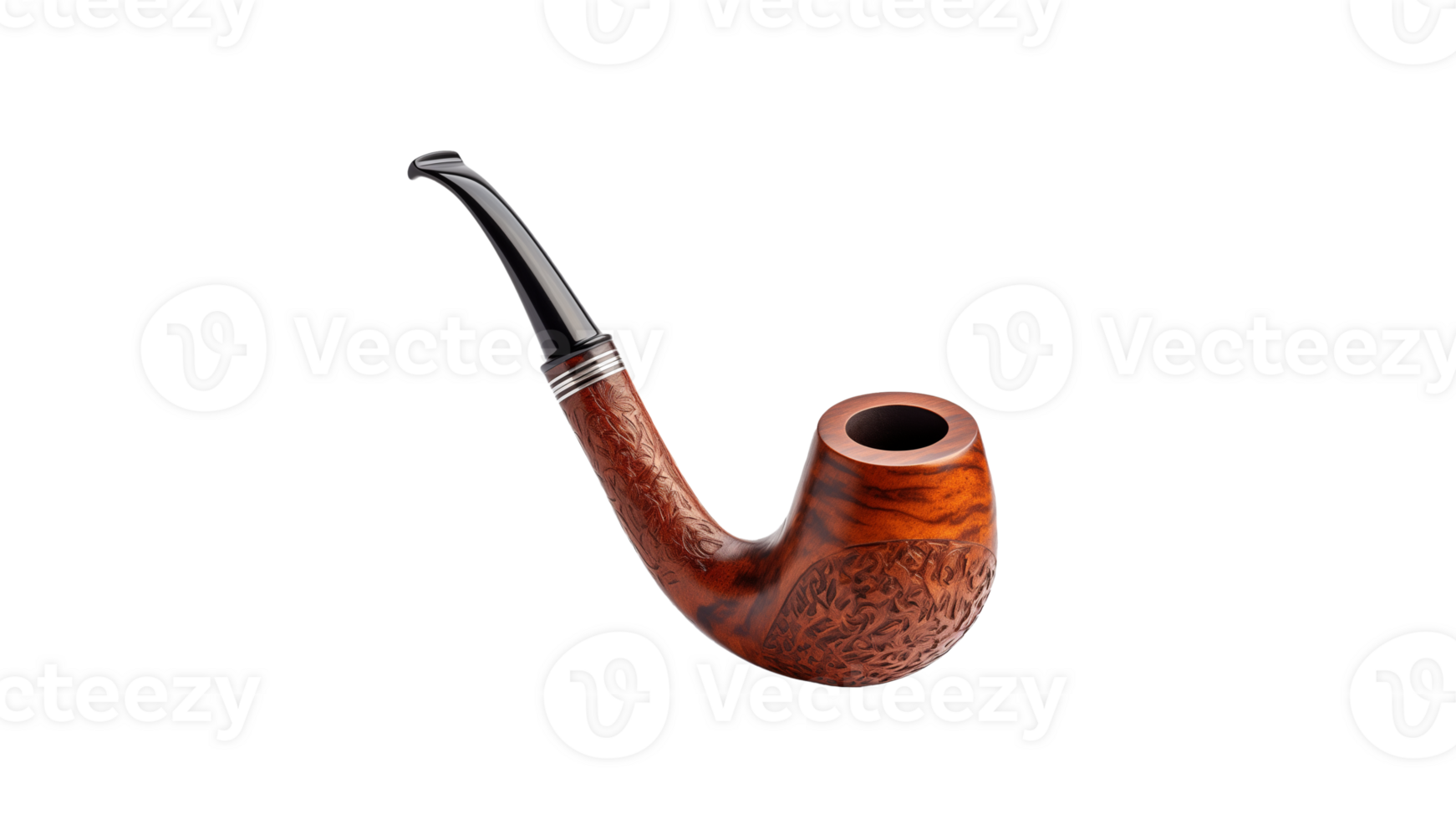 AI generated Smoking pipe cut out. Retro smoke pipe on transparent background png