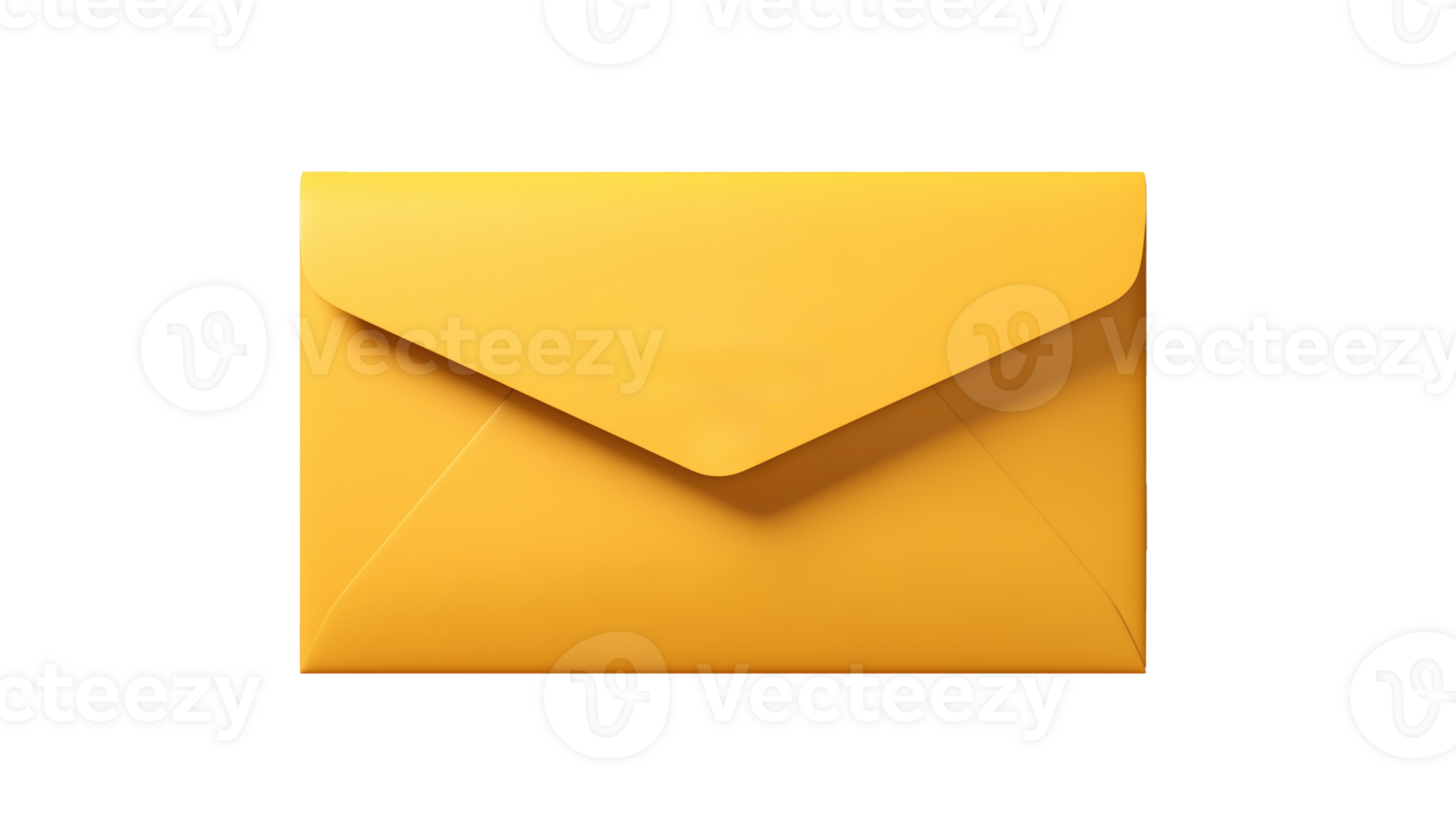 AI generated Yellow envelope on transparent background. Cartoon mail envelope in png