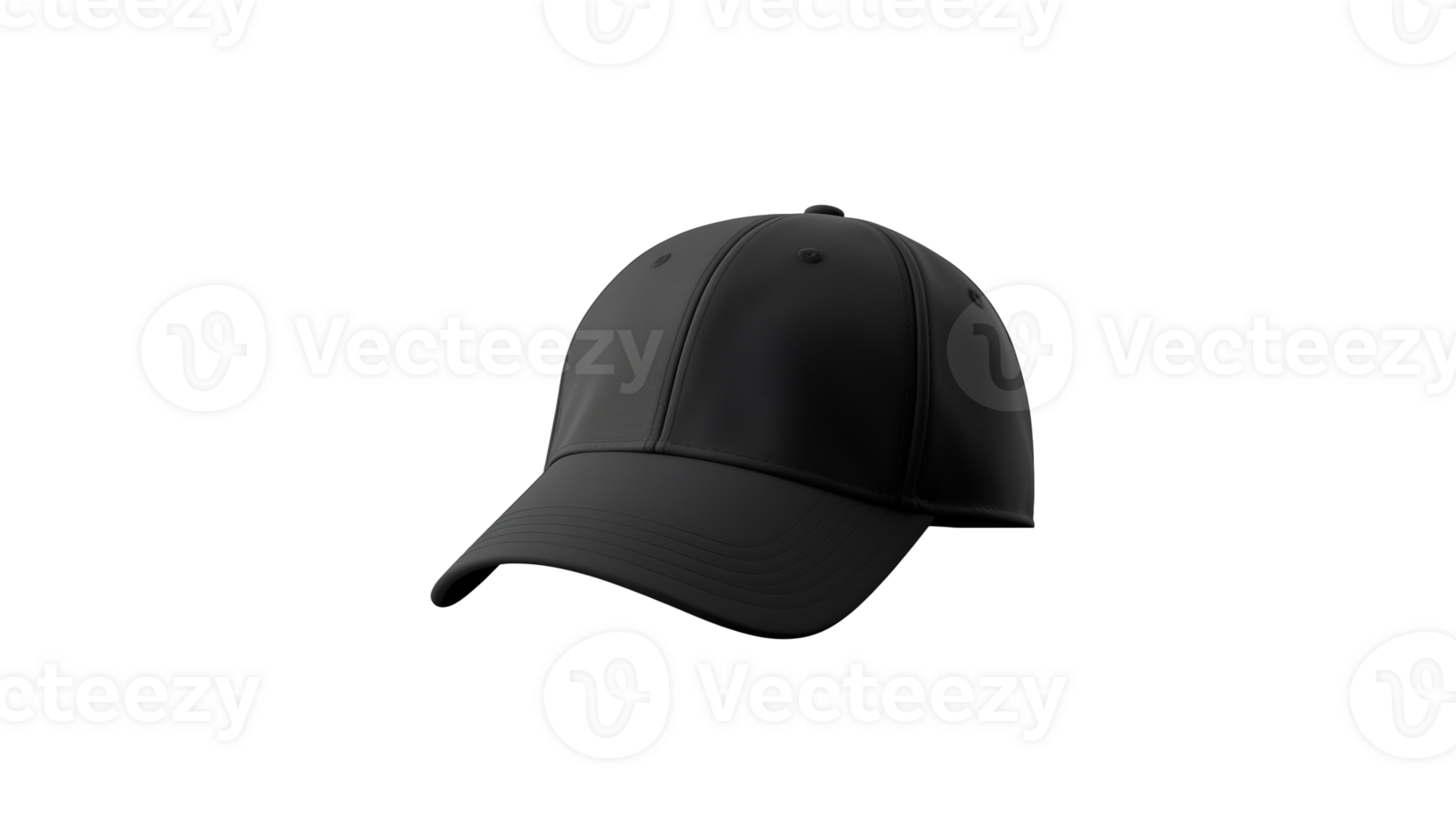 AI generated Black baseball cap cut out. Isolated cap mockup on transparent background png