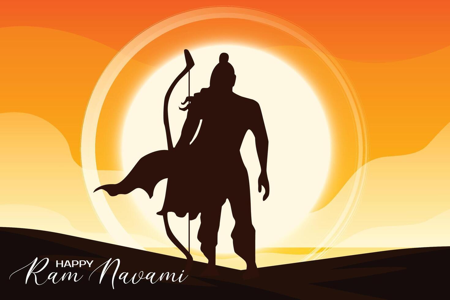 ilustración de un antecedentes para celebrar shree RAM Navami. vector