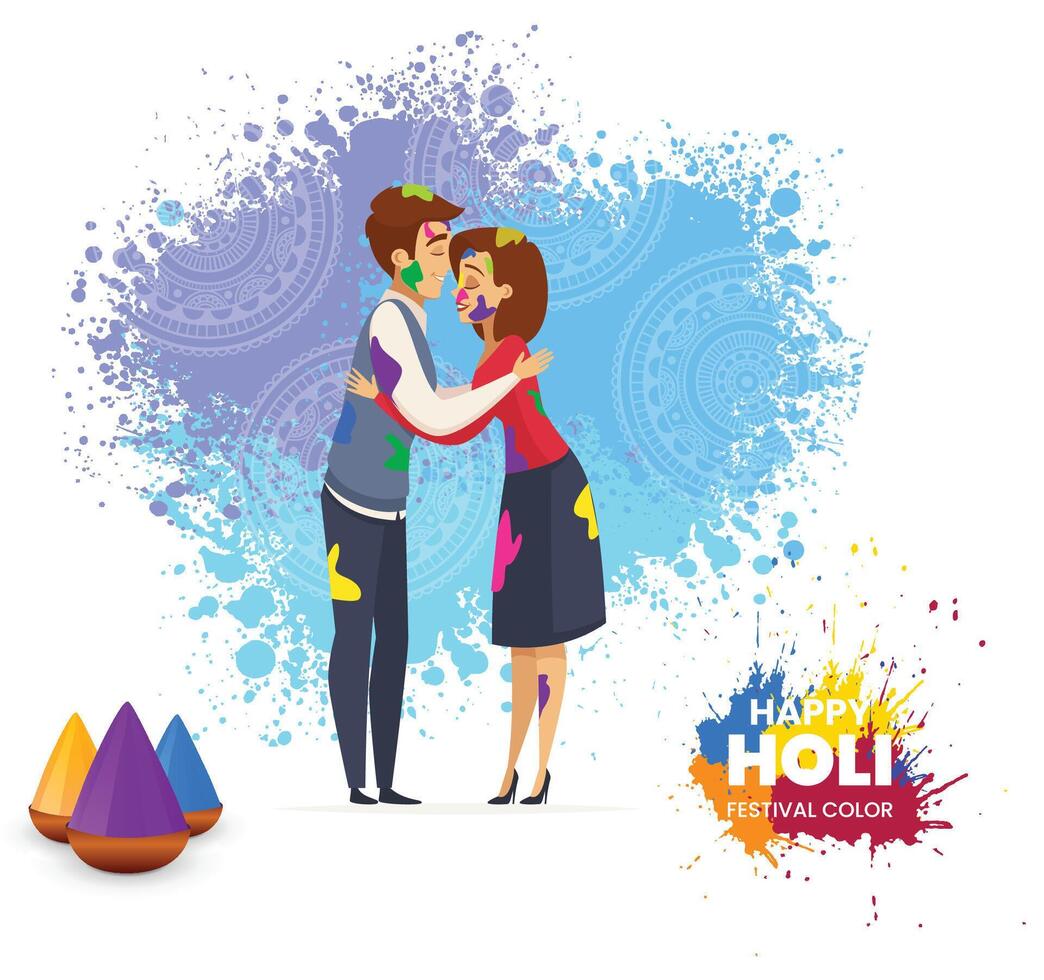 Holi festival poster. Template for flyer, brochure or invitation. Vector illustration.