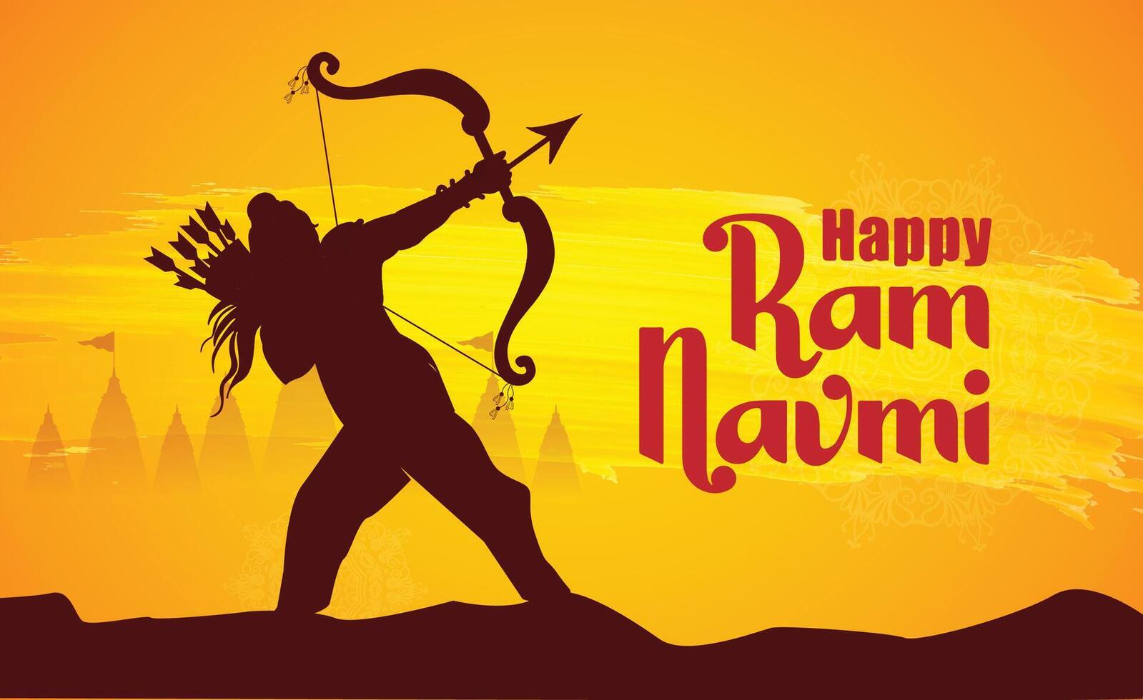 Shree Ram Navami celebration background for religious holiday of India vector