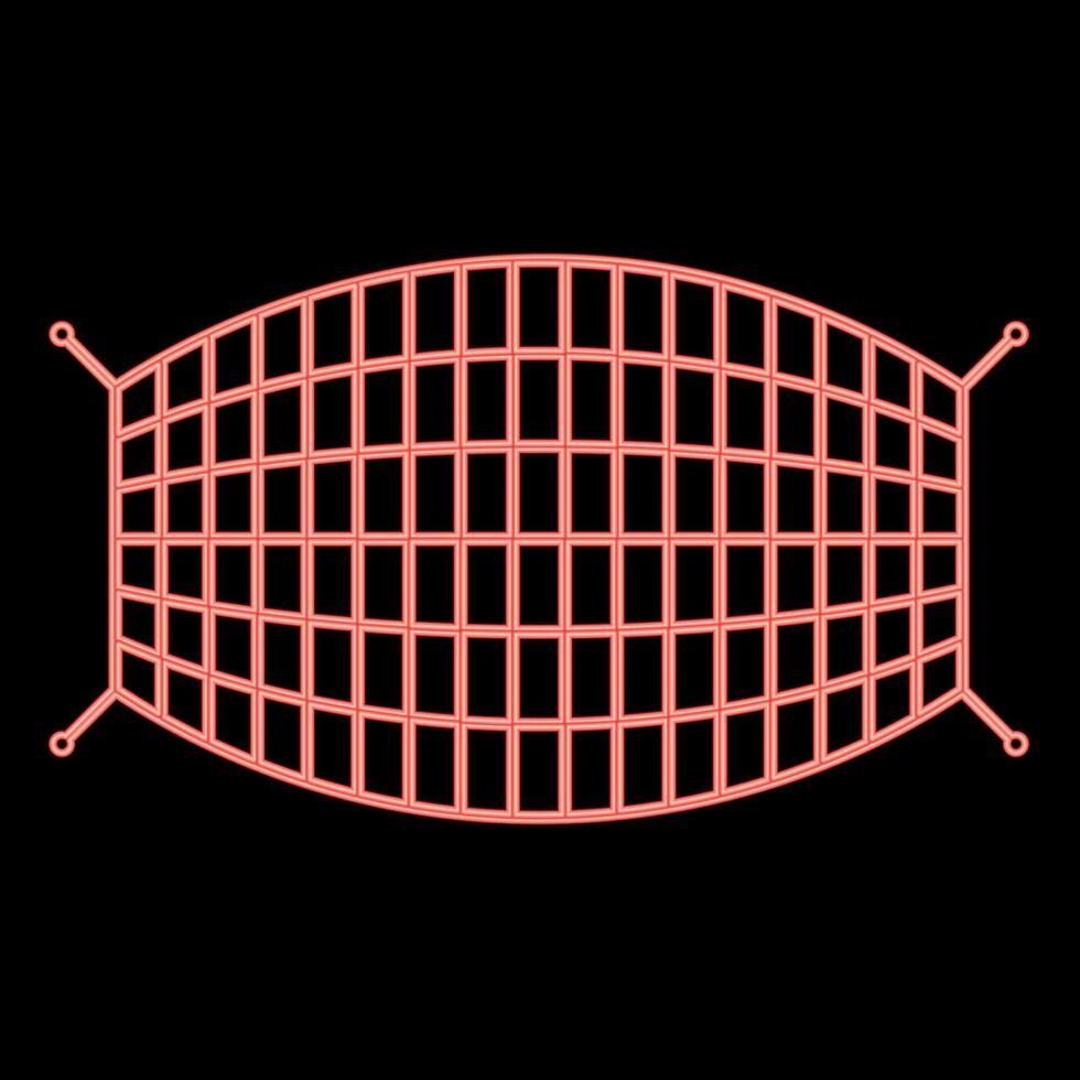 Neon fishnet rope net red color vector illustration image flat style